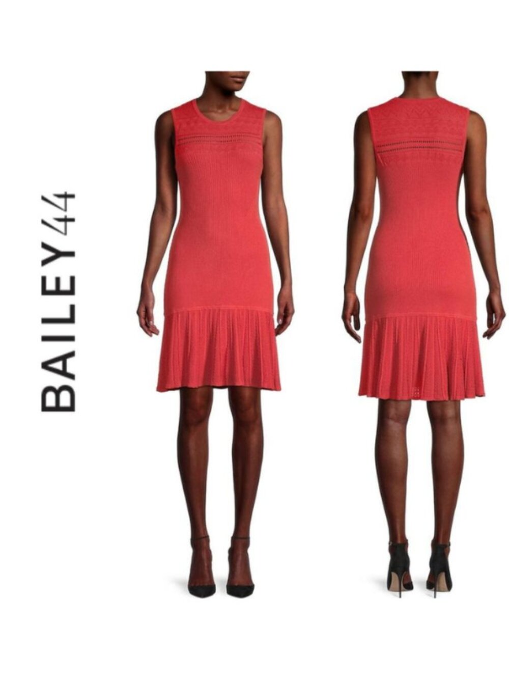 Bailey 44 NWT Women's Pimento Rib Knit Flounce Hem EVALINA Dress, Size Medium